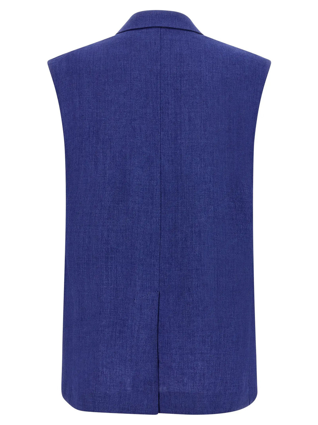 Max Mara Blue Linen Sleeveless Jacket