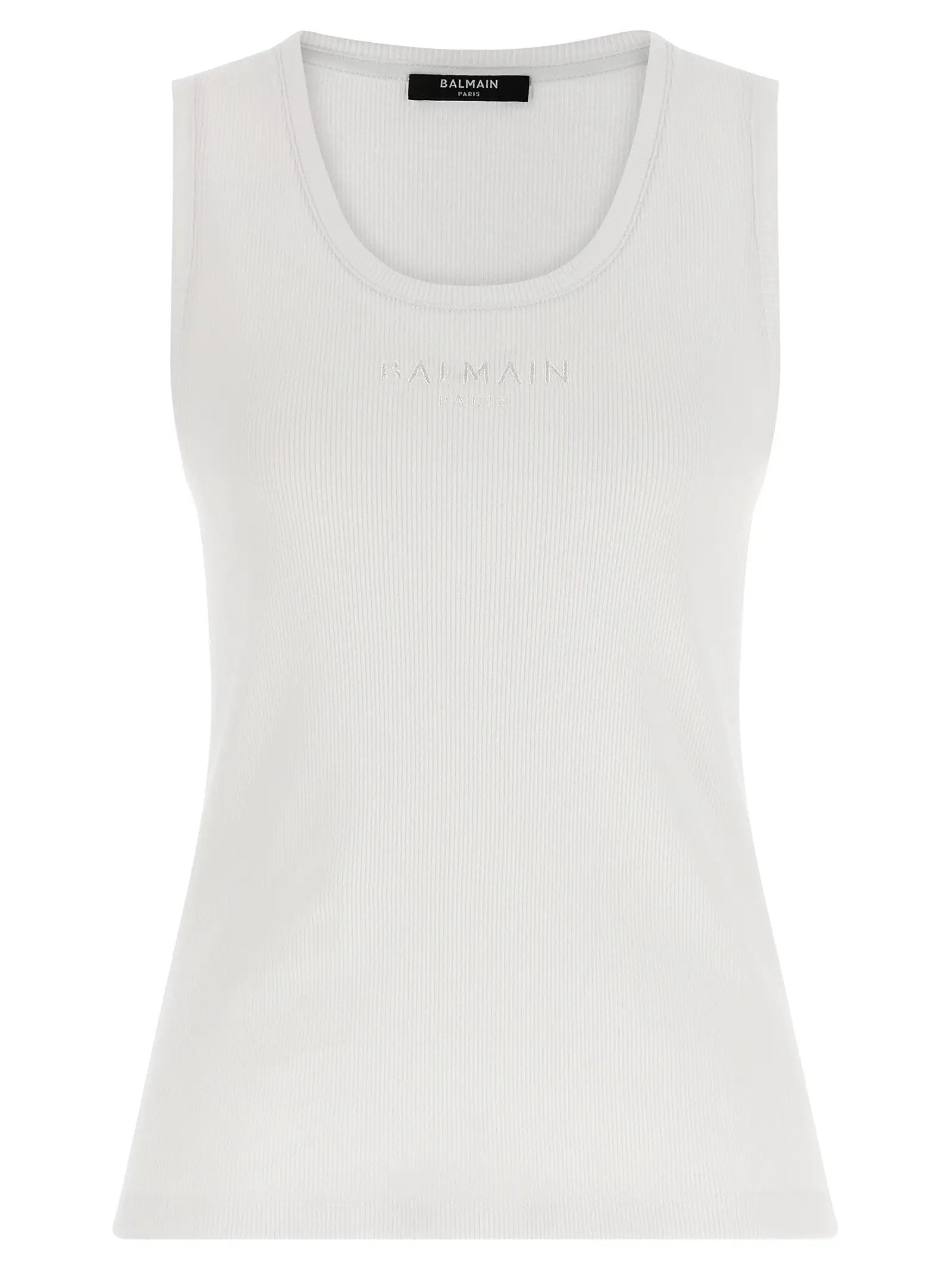 Balmain White Cotton Tank Tops