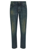 Dolce & Gabbana Blue Cotton Straight-Leg Jeans