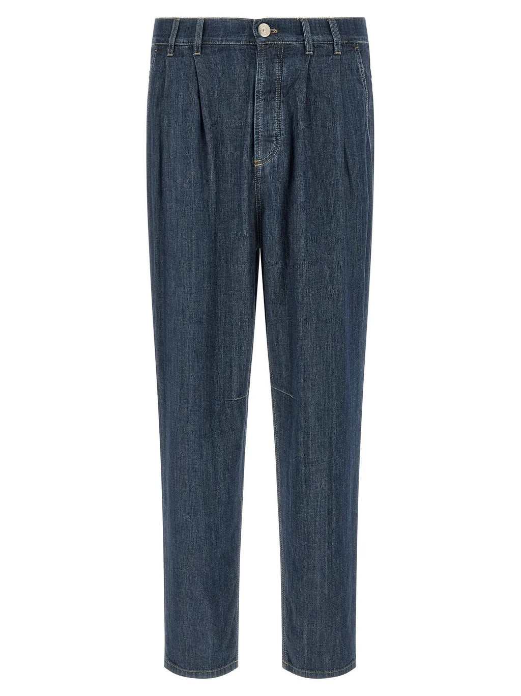 Jean droit en coton bleu Brunello Cucinelli