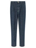 Jean droit en coton bleu Brunello Cucinelli