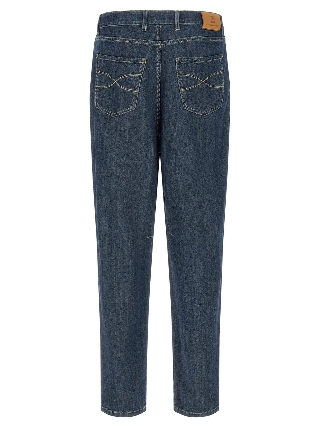 Jean droit en coton bleu Brunello Cucinelli
