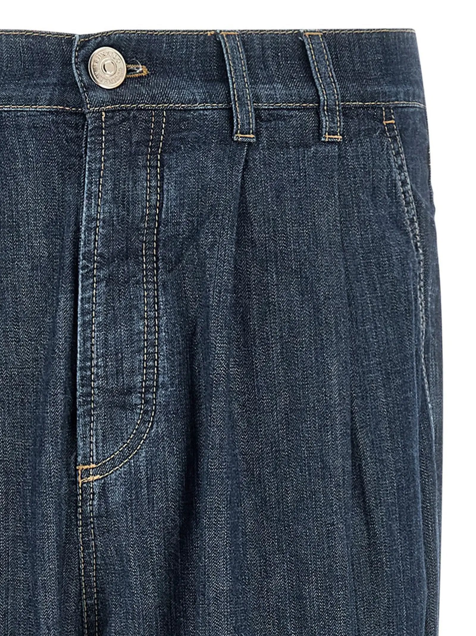 Jean droit en coton bleu Brunello Cucinelli