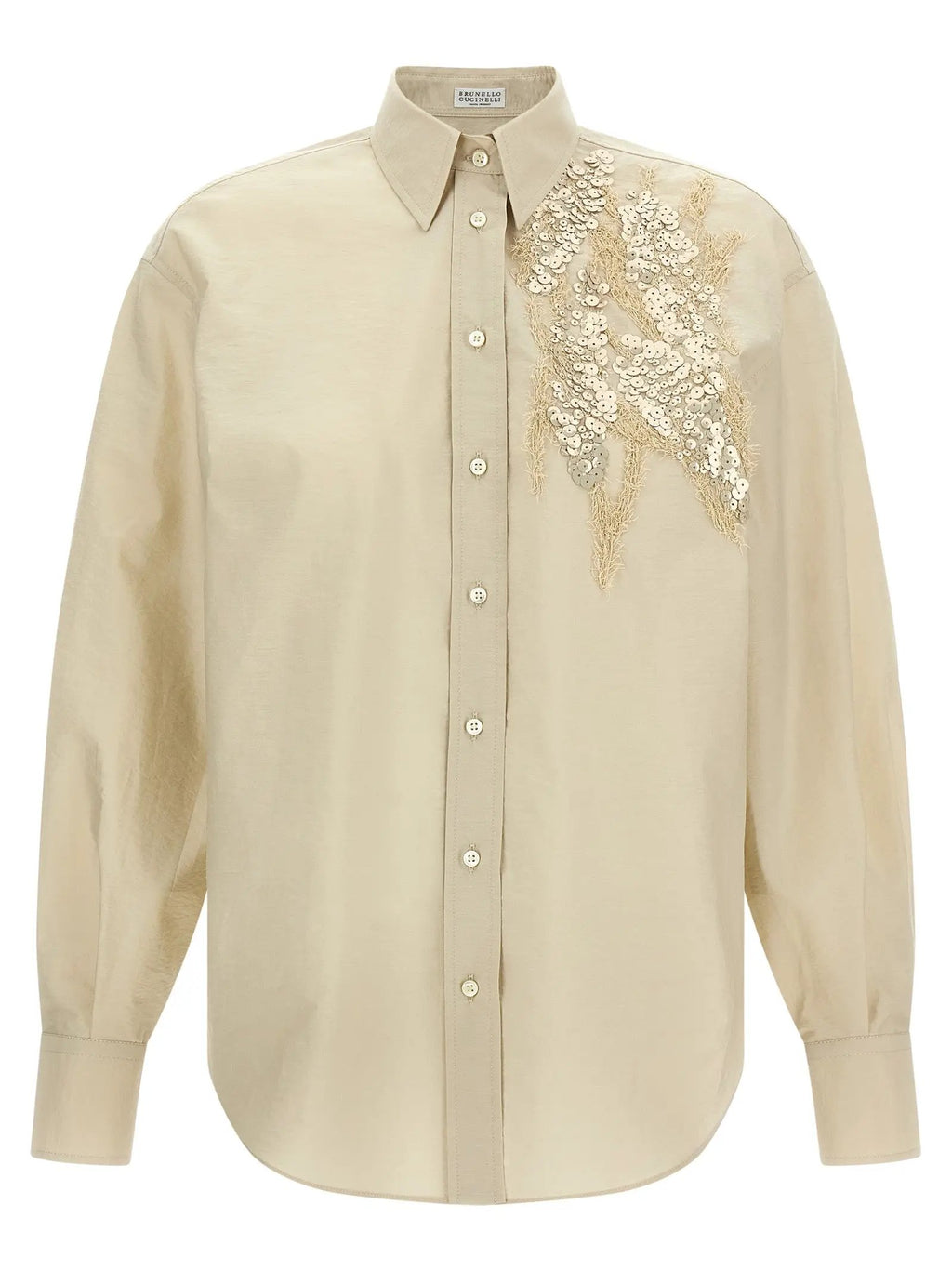 Brunello Cucinelli Beige Cotton Blouse