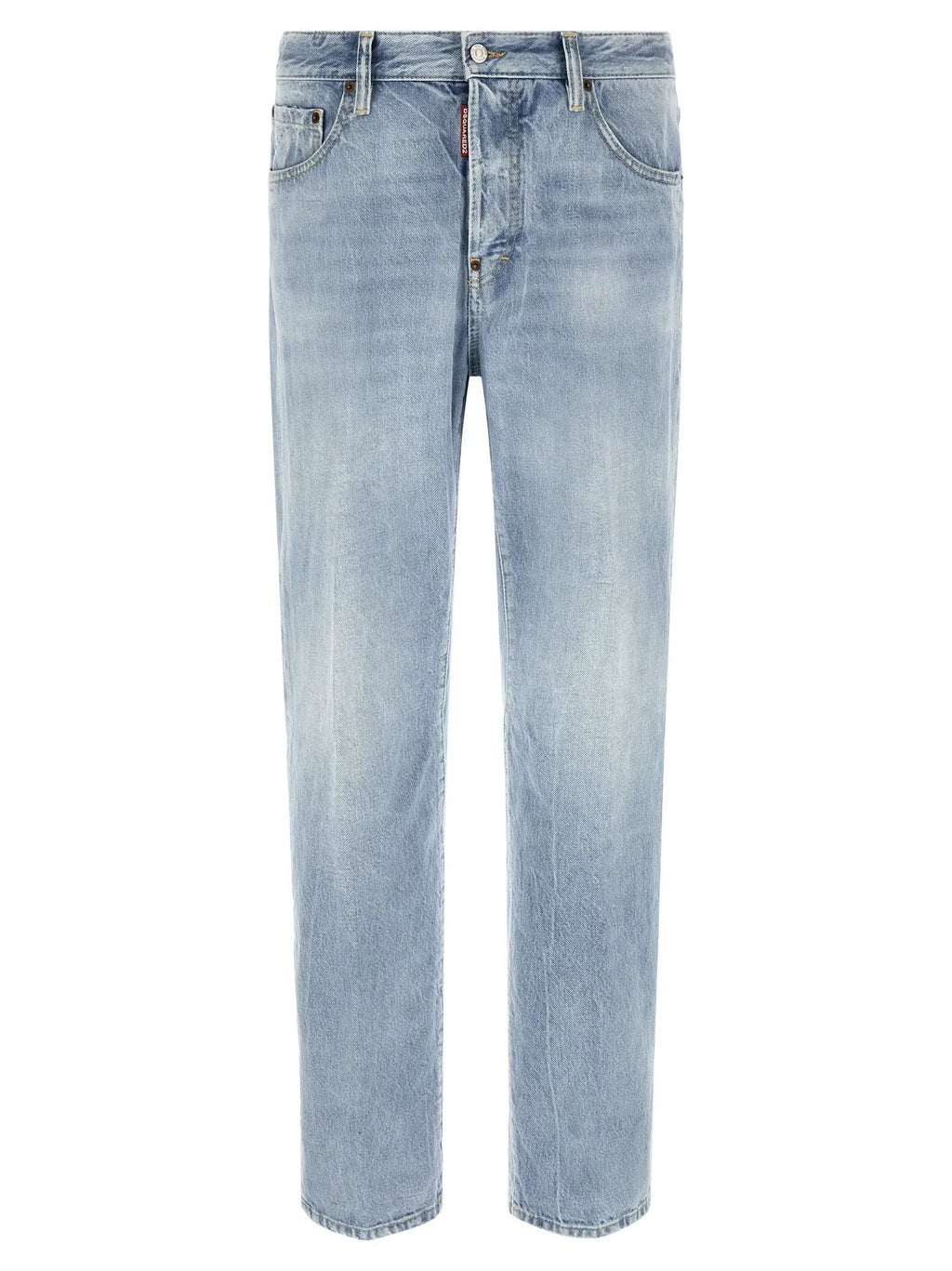 Dsquared² Blue Cotton Straight-Leg Jeans