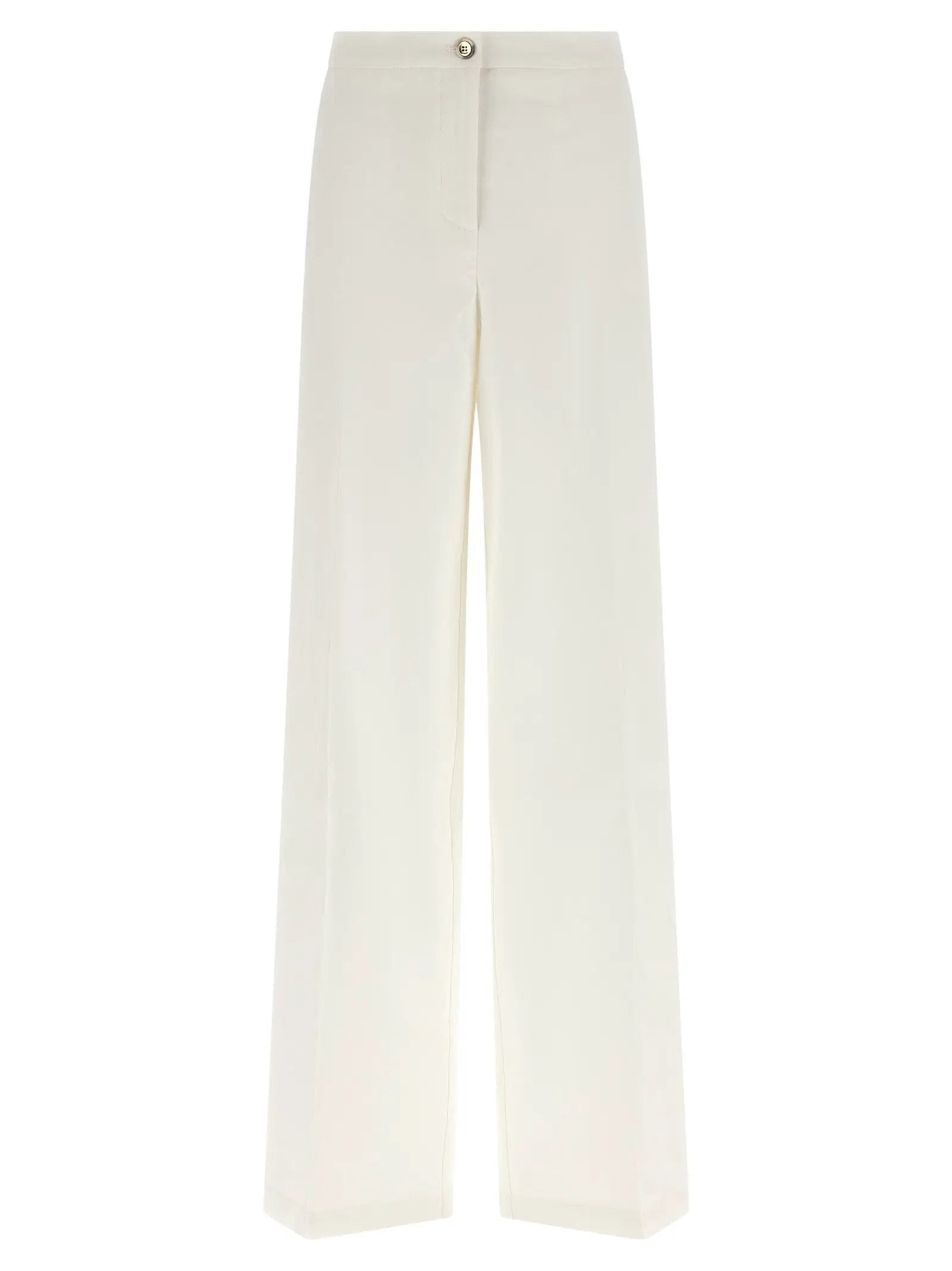 PINKO White Linen Casual Pants