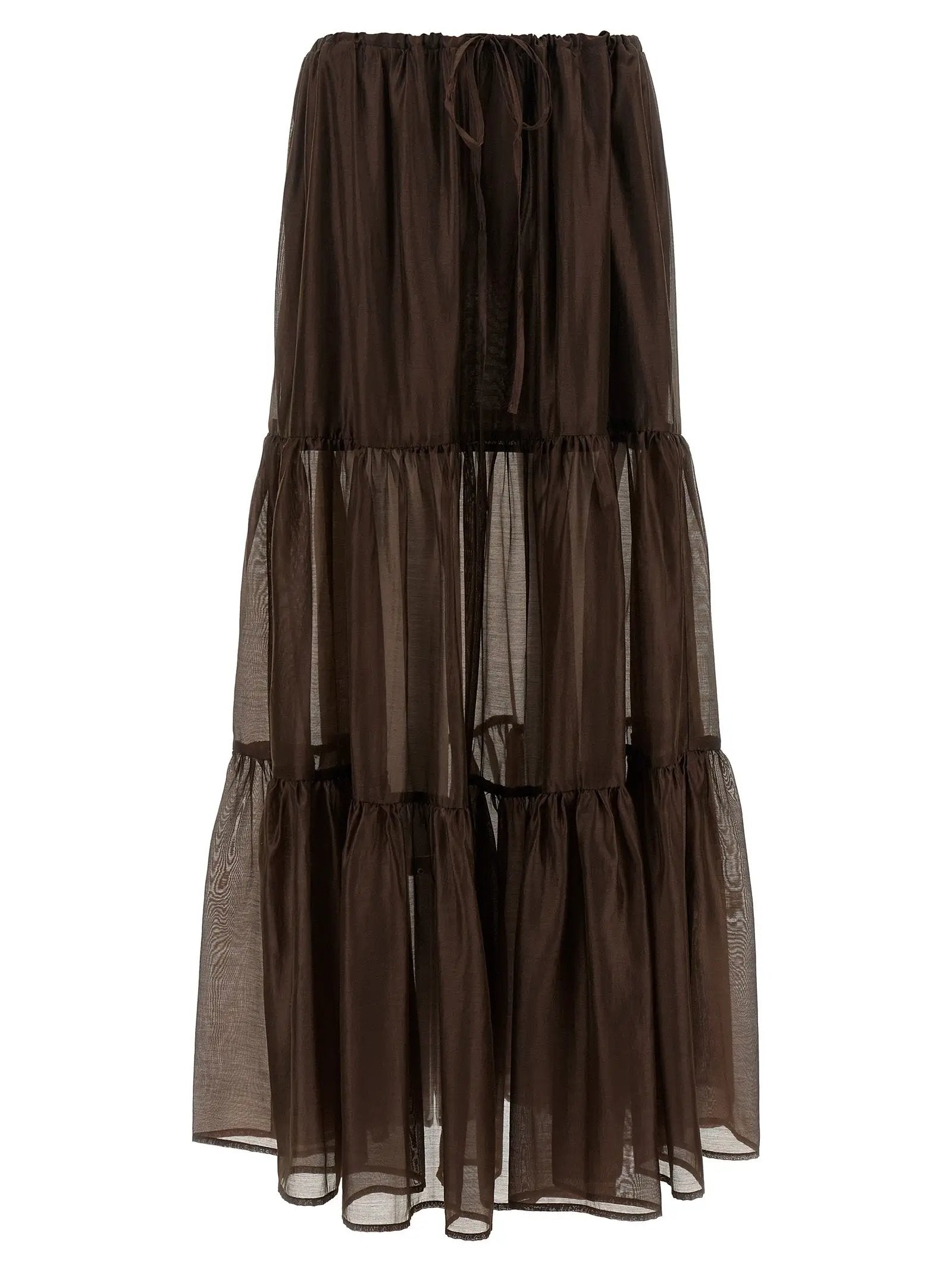 Twinset Brown Lycra Mini Skirt