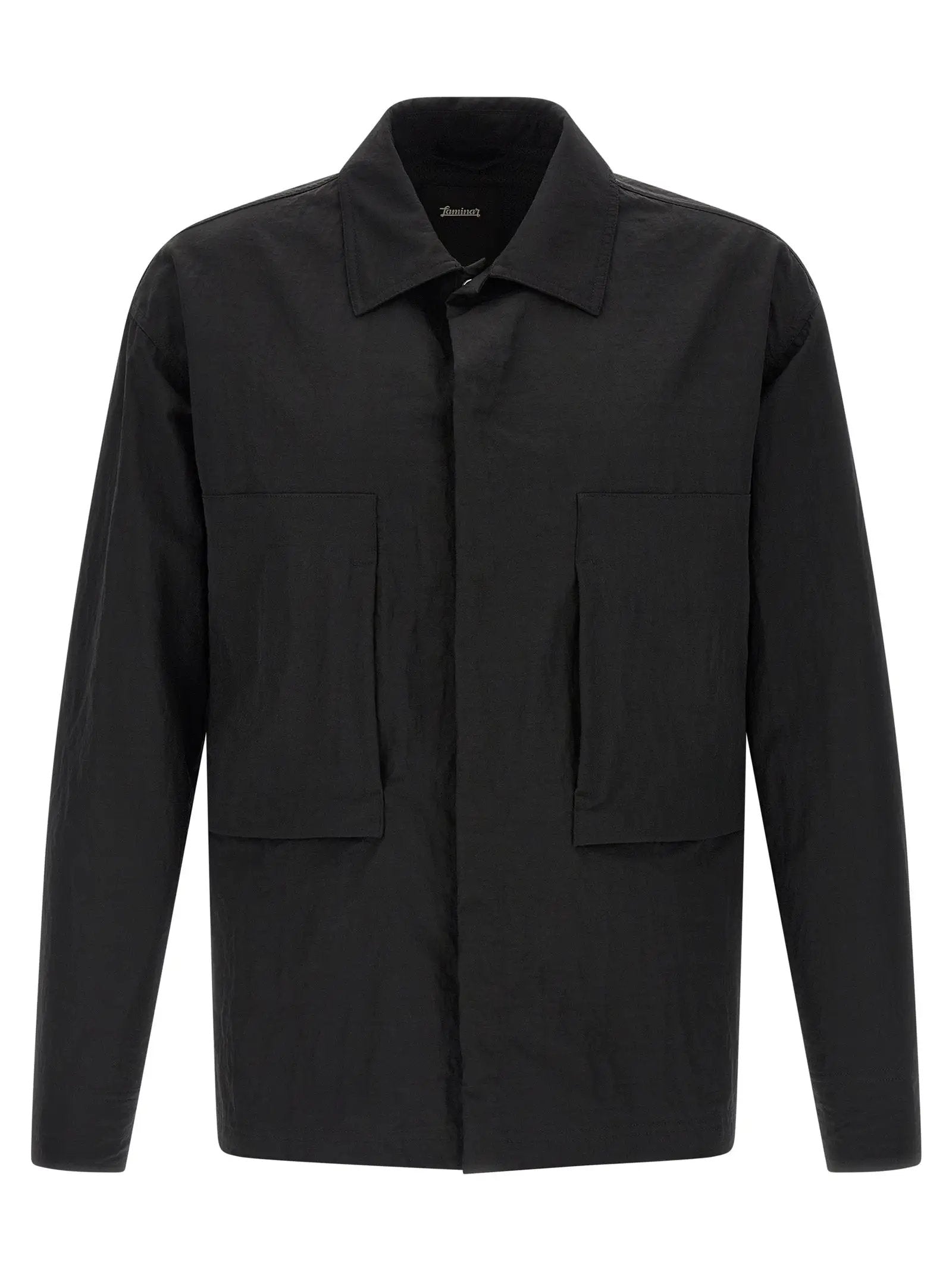 LAMINAR Black Polyamide Full-Length Jacket