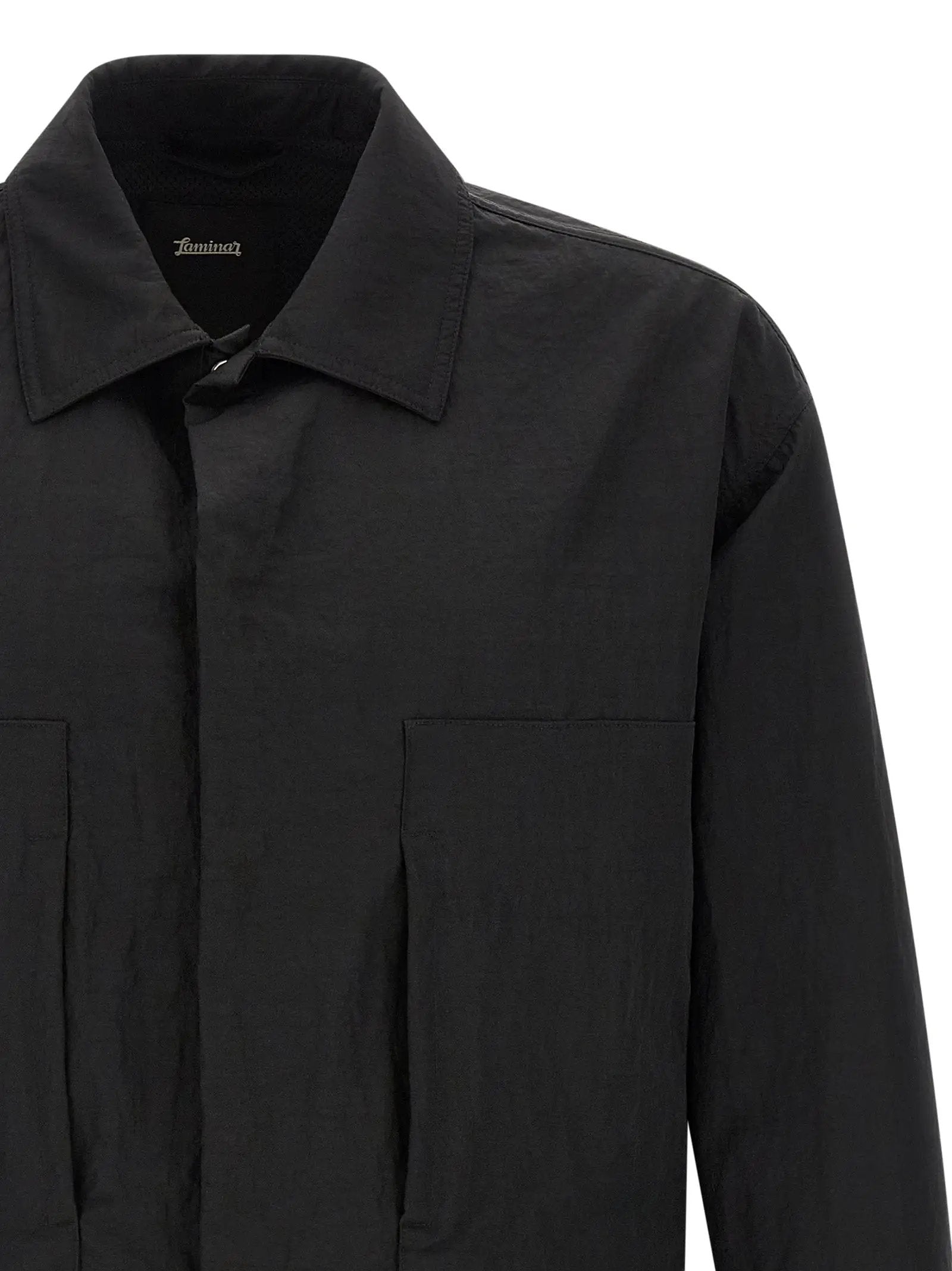 LAMINAR Black Polyamide Full-Length Jacket