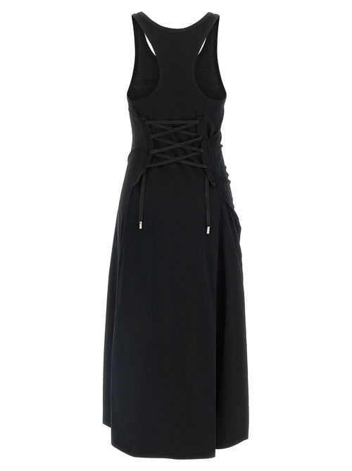 Robe longue noire en coton Alexander McQueen