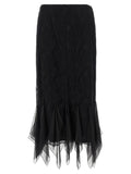Valentino Garavani Black Cotton Midi Skirt
