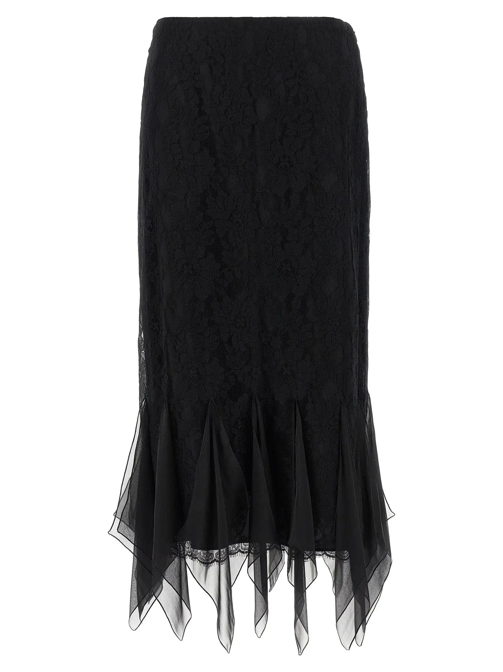 Valentino Garavani Black Cotton Midi Skirt