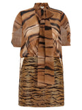 Elisabetta Franchi Brown Polyester Short Dress