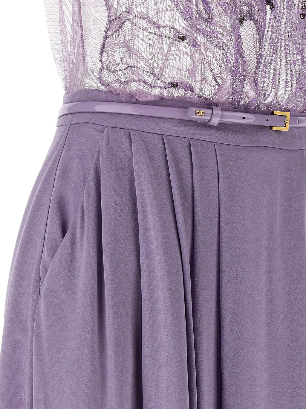 Elisabetta Franchi Purple Viscose Long Dress