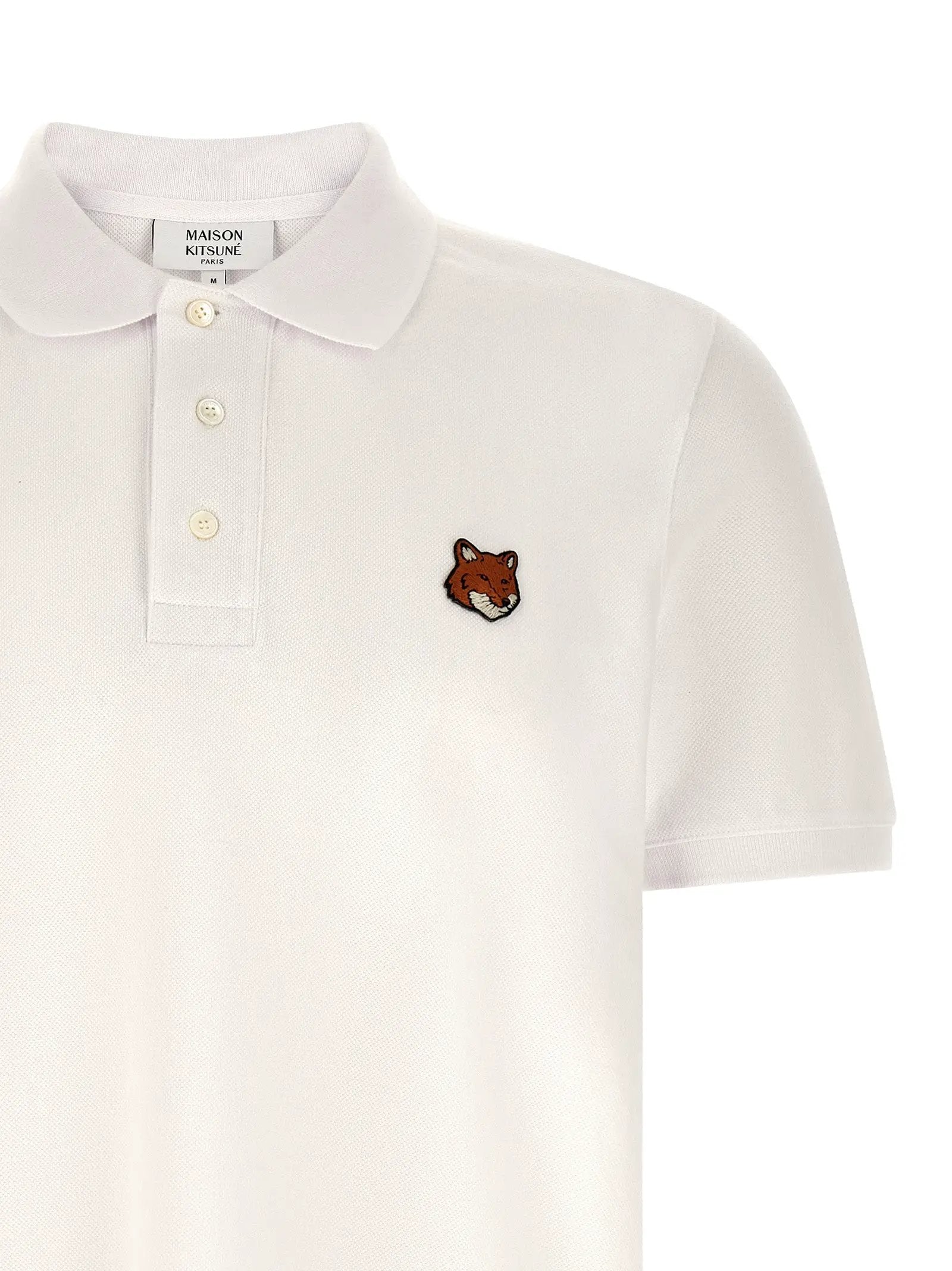 Maison Kitsuné White Cotton Polo Shirt
