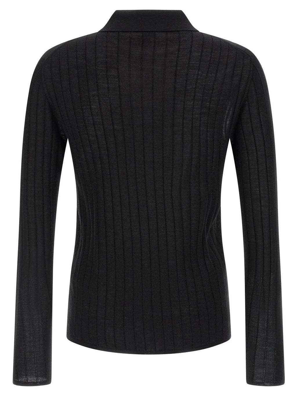 Saint Laurent Black Wool Polo Shirt