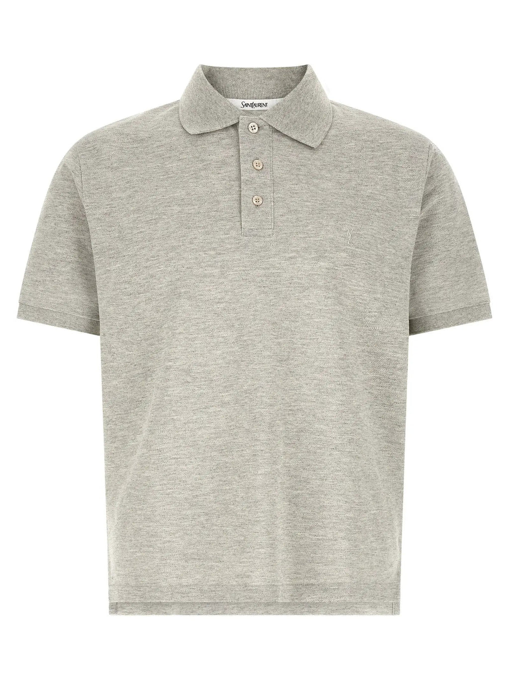 Saint Laurent Gray Cotton Polo Shirt