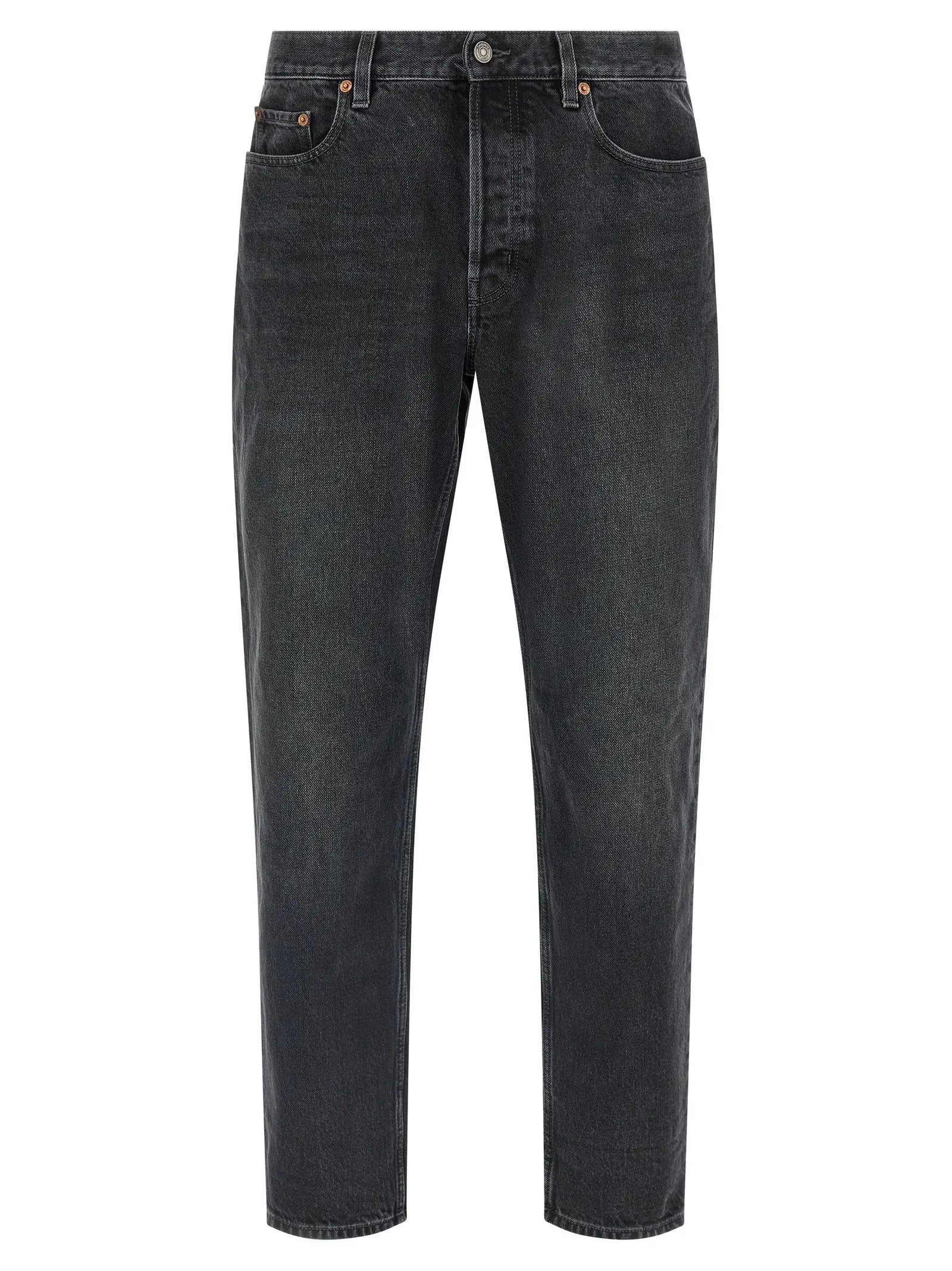 Saint Laurent Black Cotton Straight-Leg Jeans