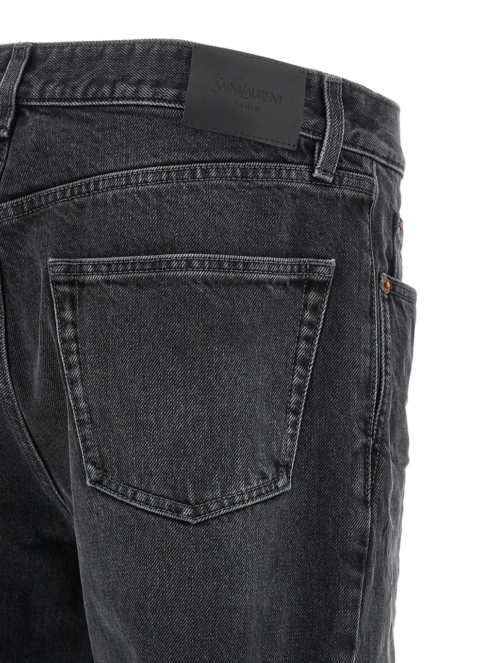 Saint Laurent Black Cotton Straight-Leg Jeans