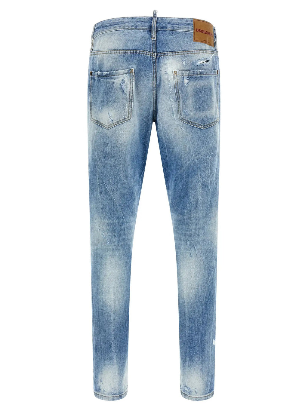 Dsquared² Blue Cotton Straight-Leg Jeans