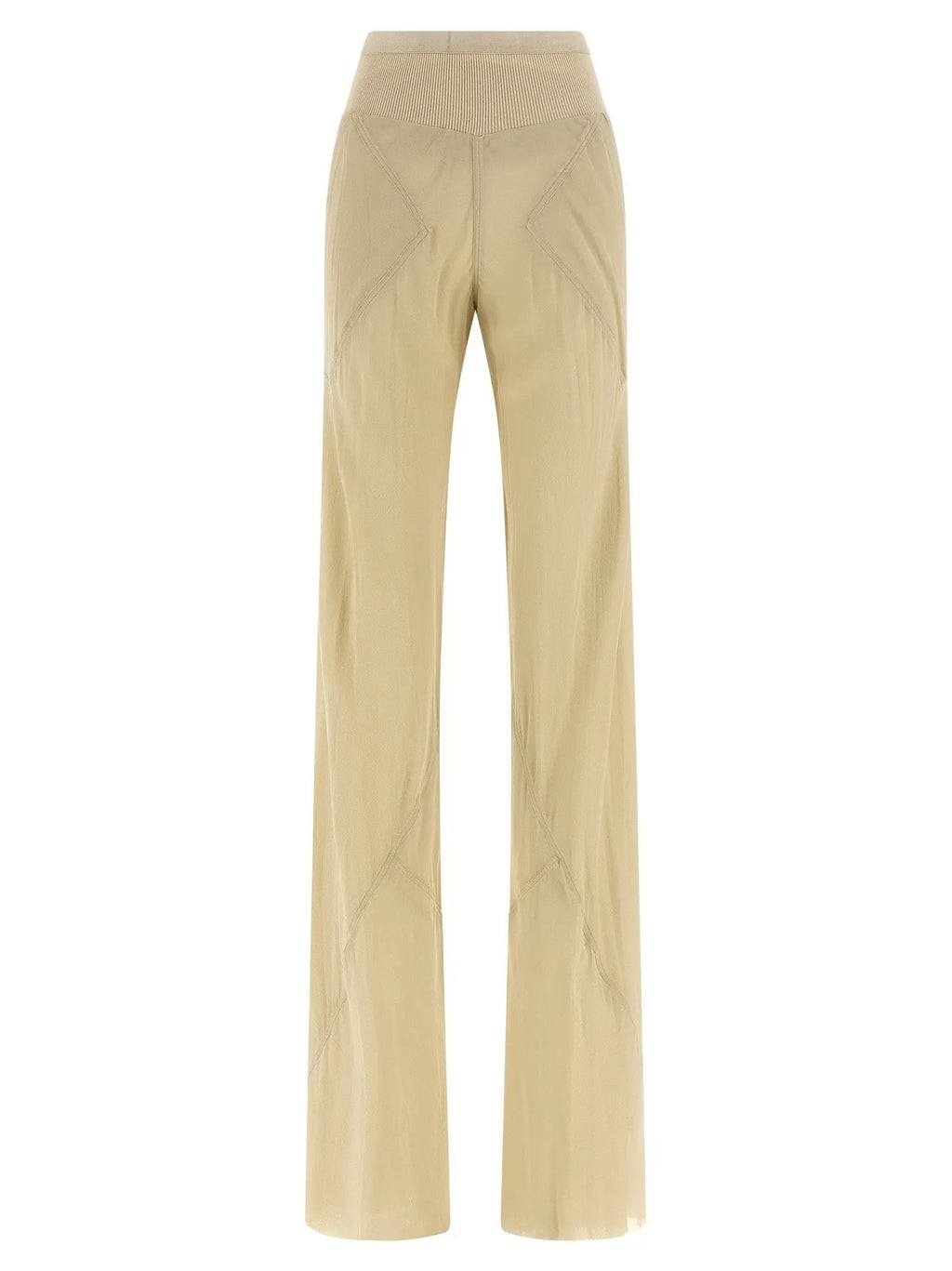 Rick Owens Beige Silk Flared Pants