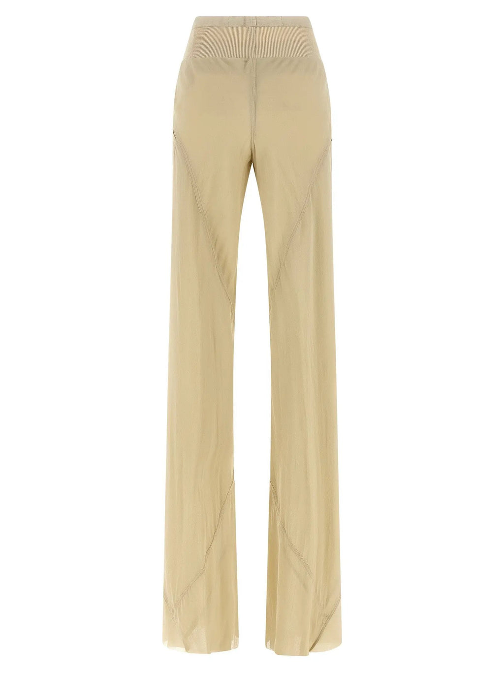 Rick Owens Beige Silk Flared Pants
