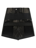 Rick Owens Black Calfskin Long Skirt