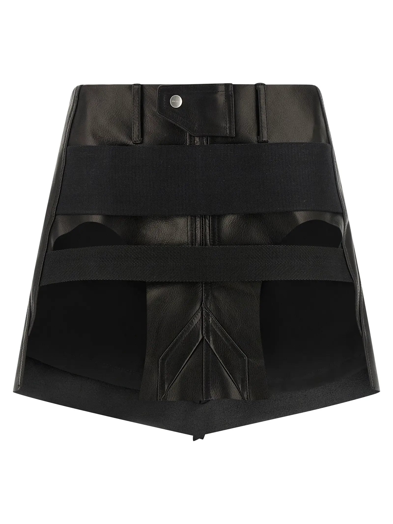 Rick Owens Black Calfskin Long Skirt