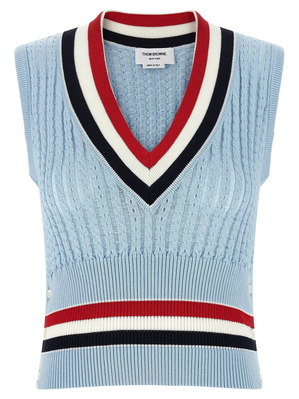Thom Browne Blue Cotton Sleeveless Jacket