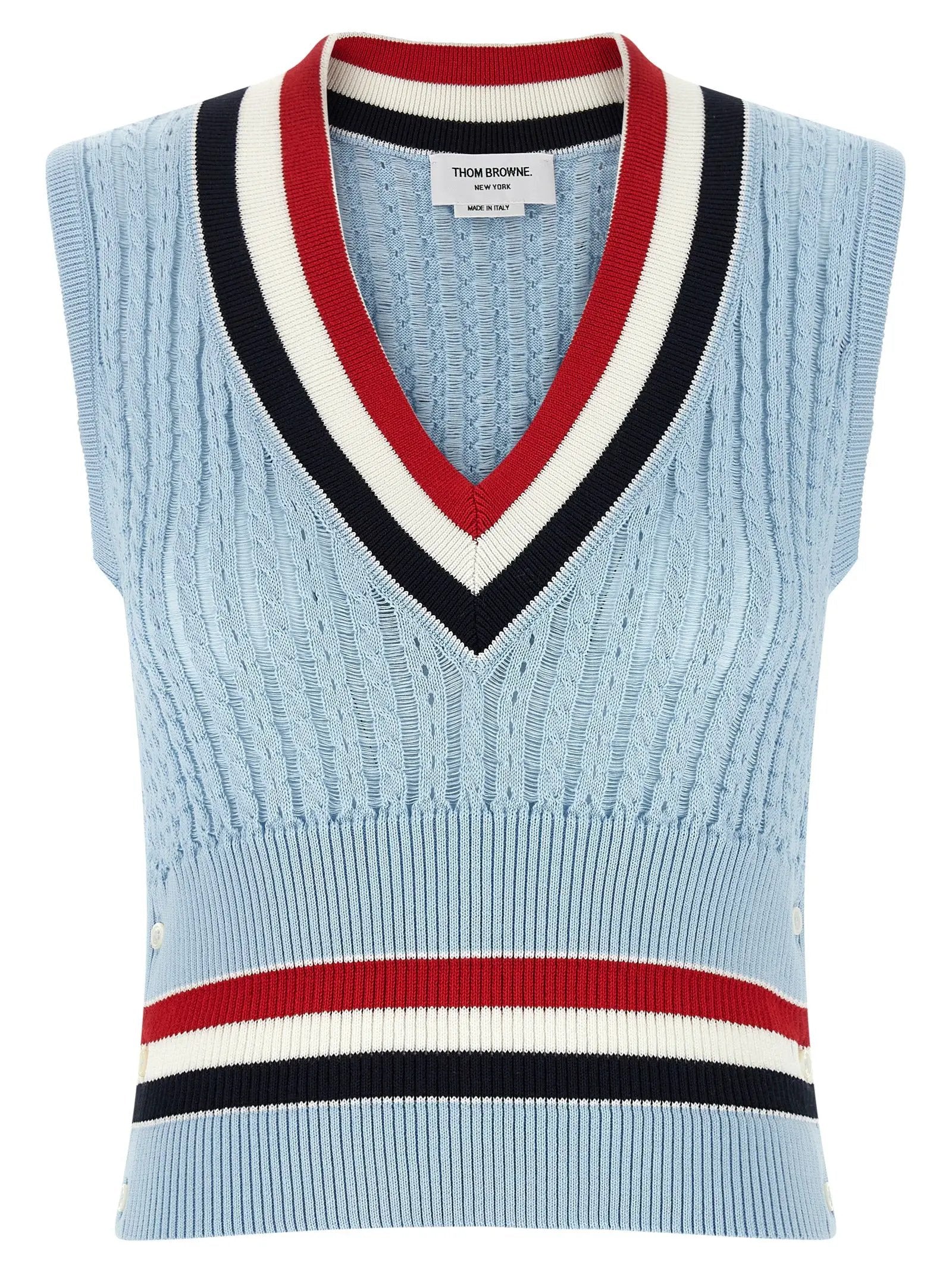 Thom Browne Blue Cotton Sleeveless Jacket