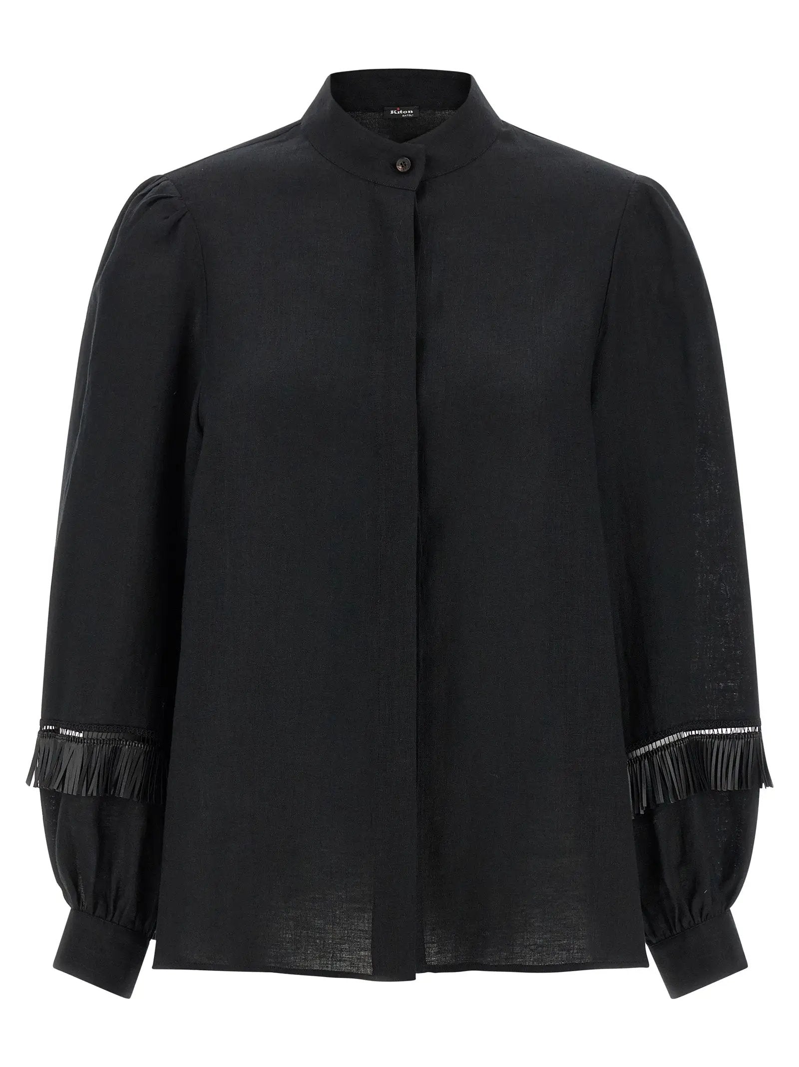 Kiton Black Linen Blouse