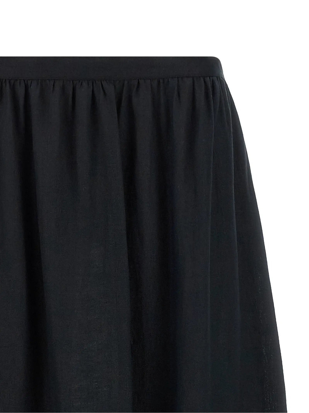 Kiton Black Linen Mini Skirt