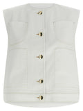 Fabiana Filippi White Cotton Sleeveless Jacket