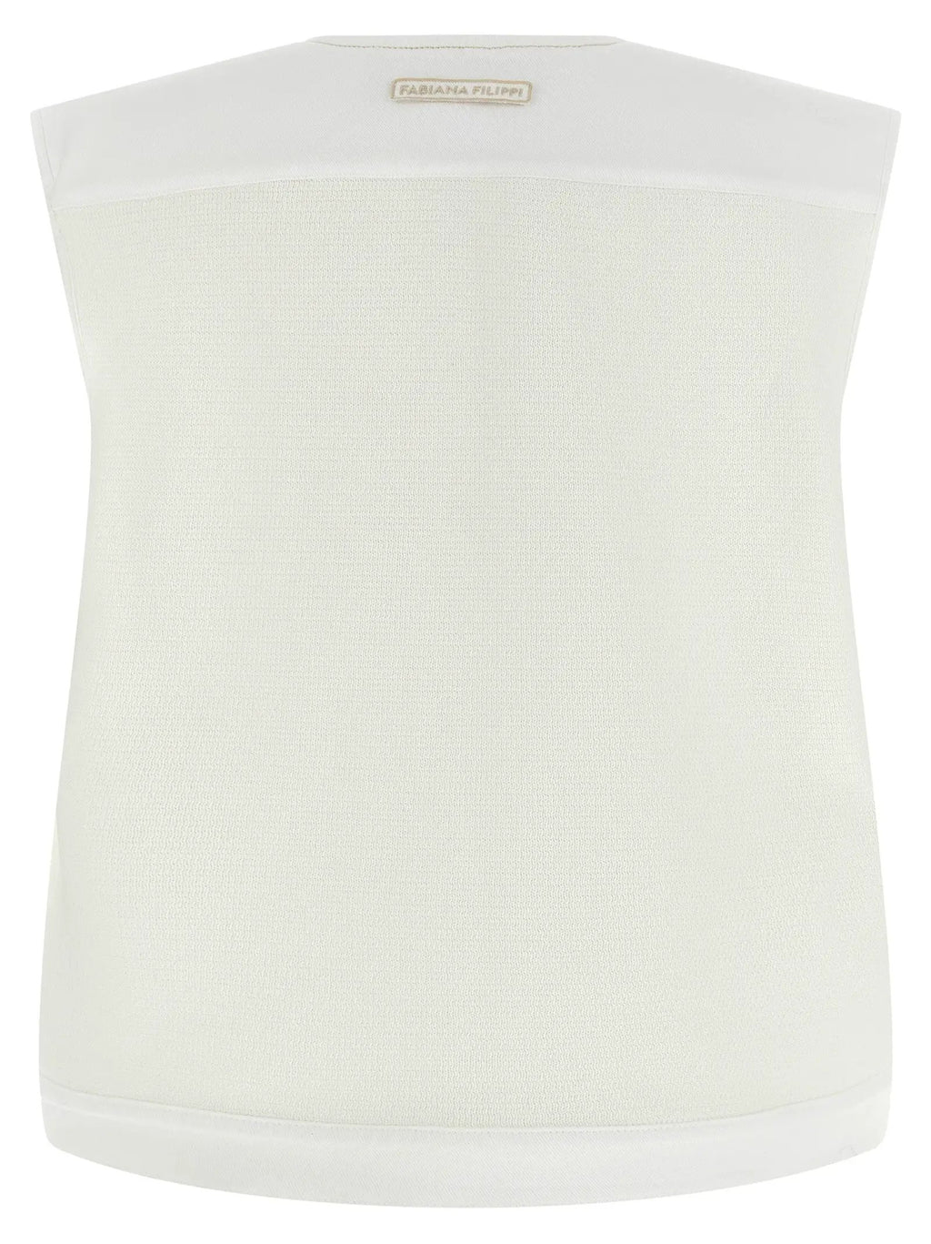 Fabiana Filippi White Cotton Sleeveless Jacket