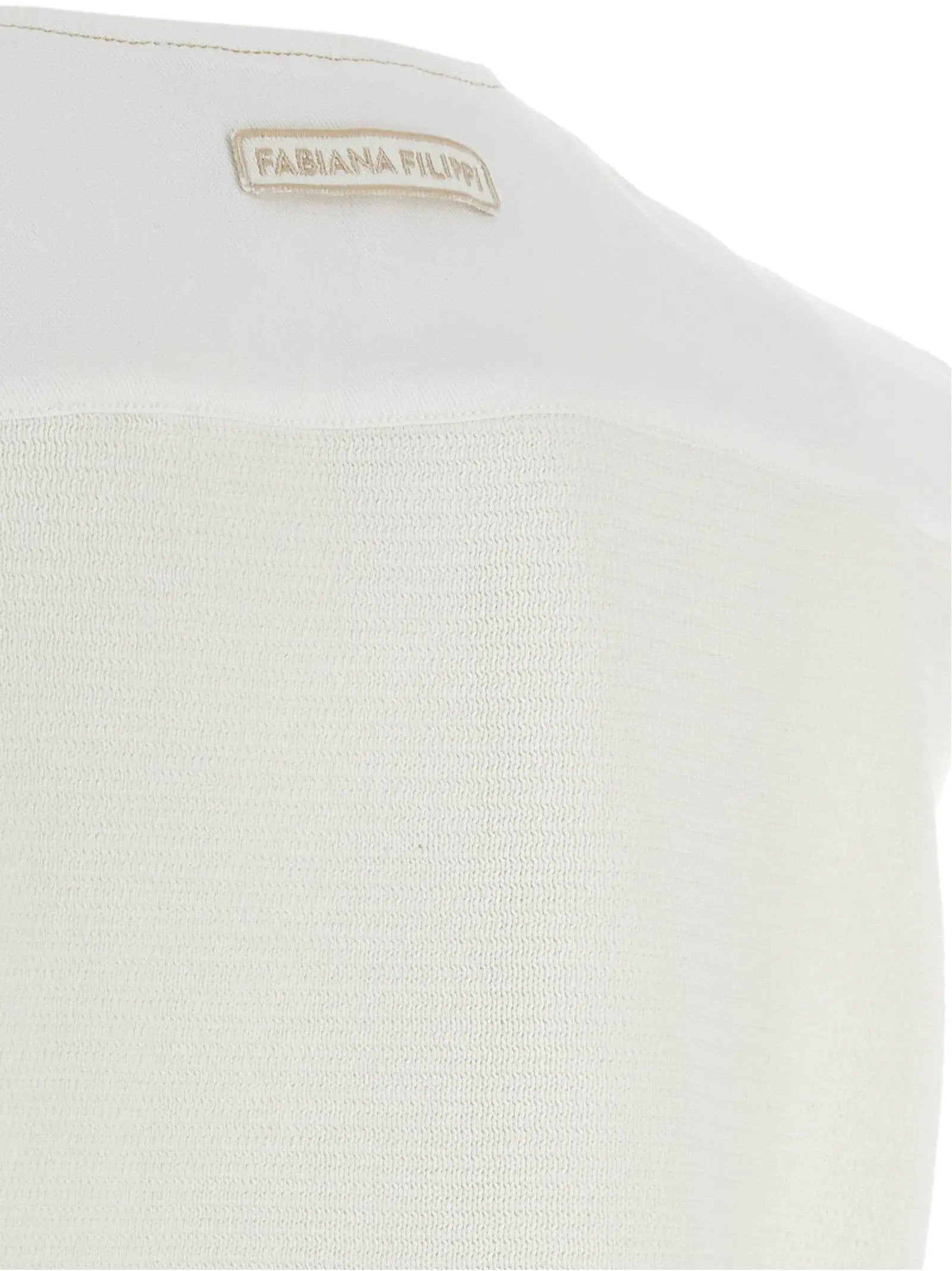 Fabiana Filippi White Cotton Sleeveless Jacket