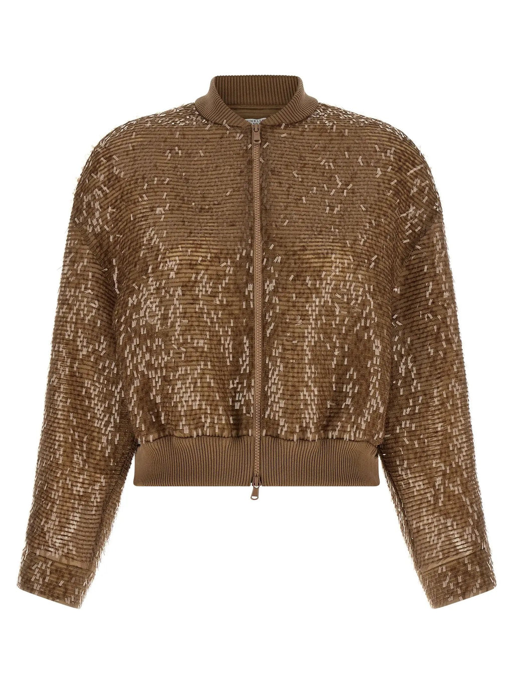 Brunello Cucinelli Brown Silk Cardigan