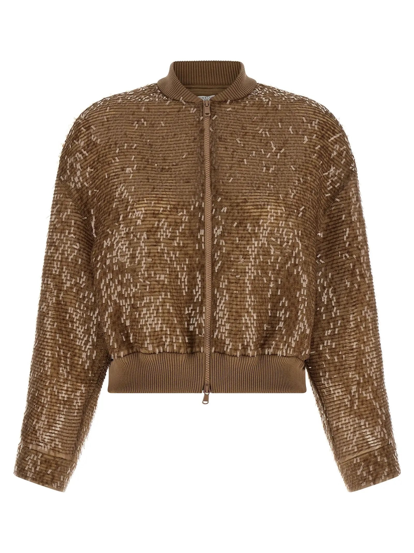 Brunello Cucinelli Brown Silk Cardigan