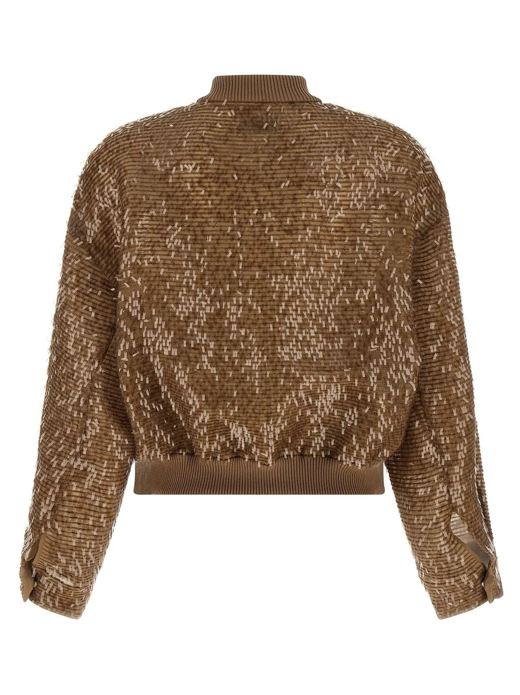 Brunello Cucinelli Brown Silk Cardigan