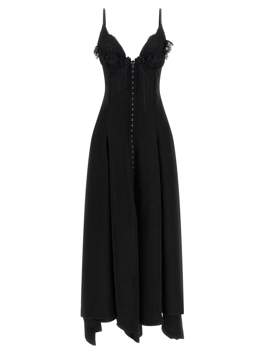Alexander McQueen Black Acetate Long Dress