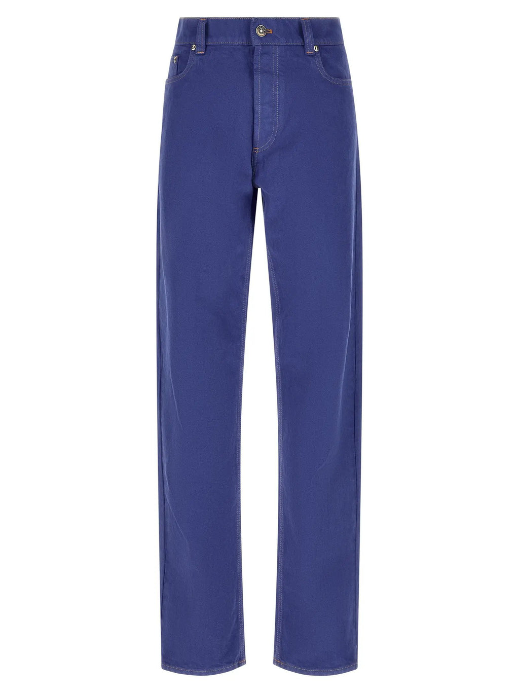 Versace Blue Cotton Straight-Leg Jeans