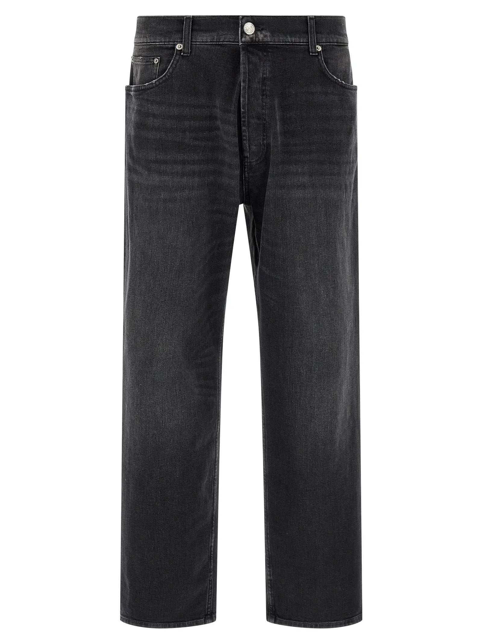 Department 5 Black Cotton Cropped Jeans