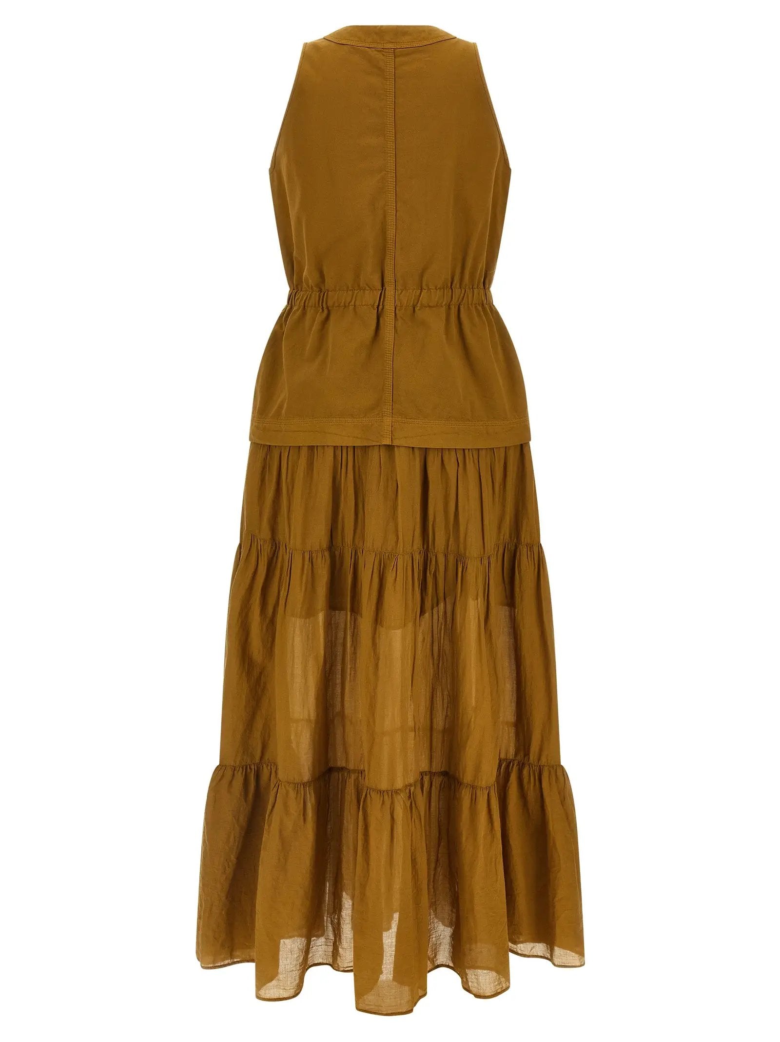 PINKO Brown Cotton Long Dress