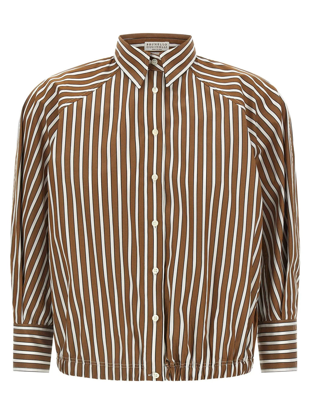 Brunello Cucinelli Brown Cotton Blouse