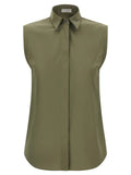 Brunello Cucinelli Bicolor Cotton Blouse
