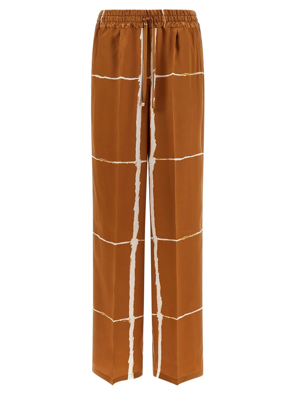 Kiton Brown Silk Casual Pants