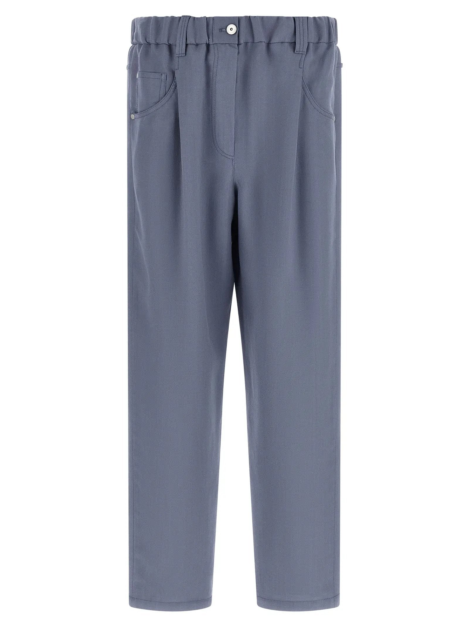 Brunello Cucinelli Blue Viscose Casual Pants
