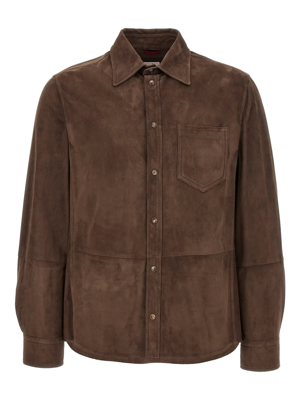 Brunello Cucinelli Brown Lamb Leather Blouse