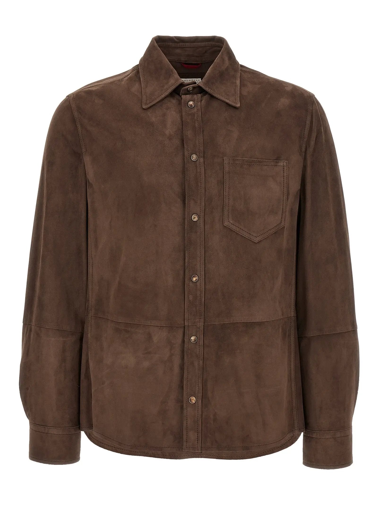Brunello Cucinelli Brown Lamb Leather Blouse