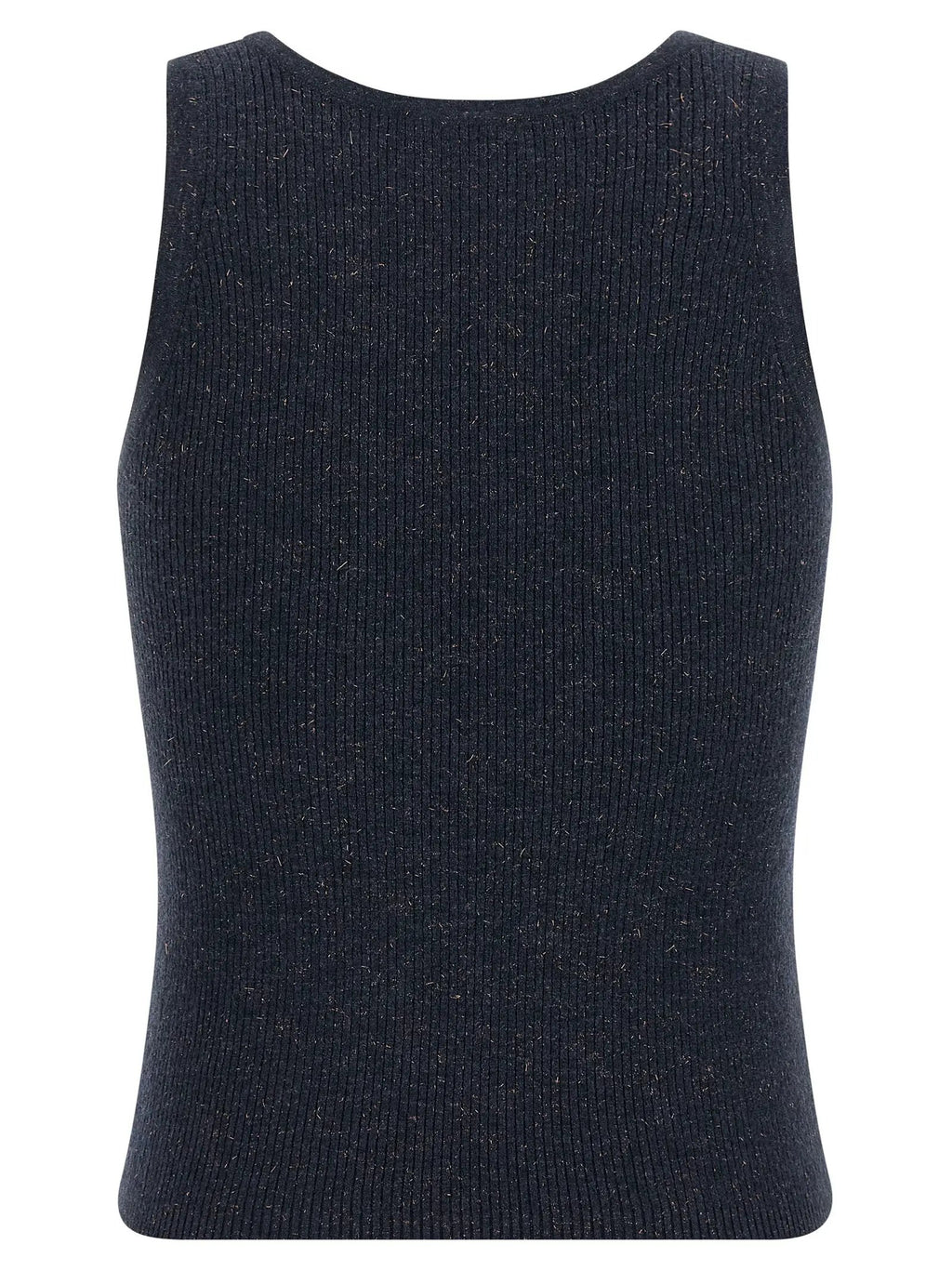 Brunello Cucinelli Blue Cashmere Sleeveles T-Shirt