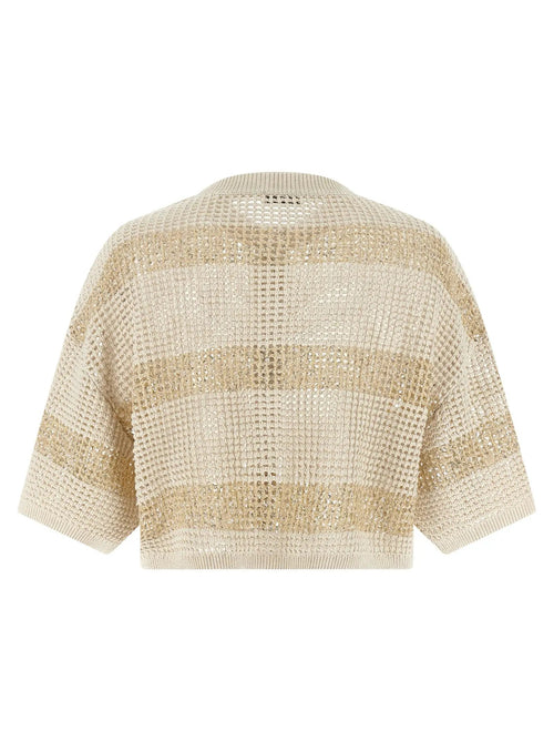 Brunello Cucinelli Cardigan en coton beige